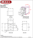 Triple Drawers, 2+1, Stainless Steel “New”