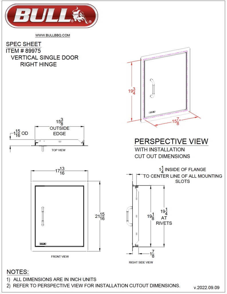 Vertical Access Door-Right Hinge