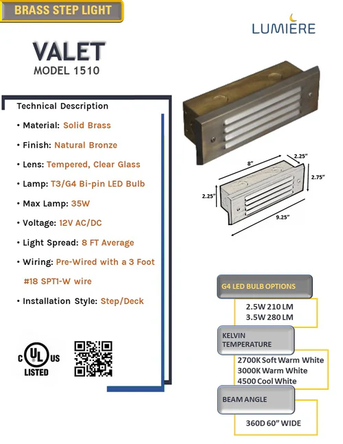 Louvered Face Plate Cover for Valet Step/Deck Light