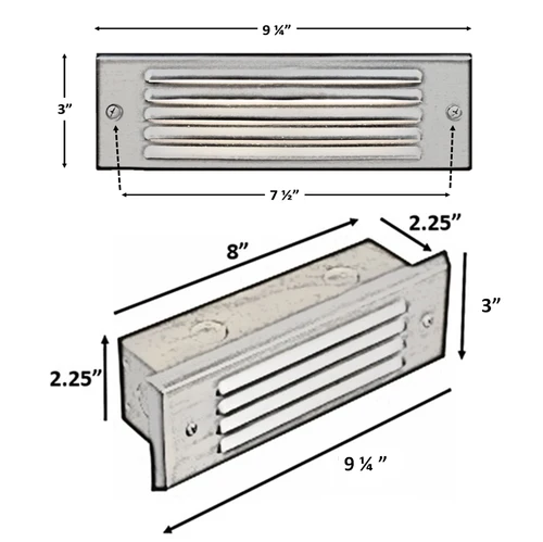 Louvered Face Plate Cover for Valet Step/Deck Light