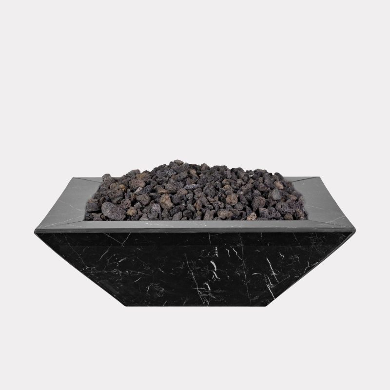 Black Marble Knife Edge Firebowl