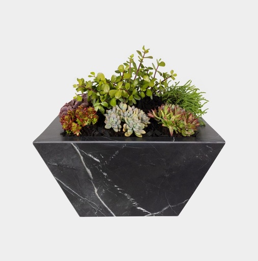 Black Marble Knife Edge Planter Bowl